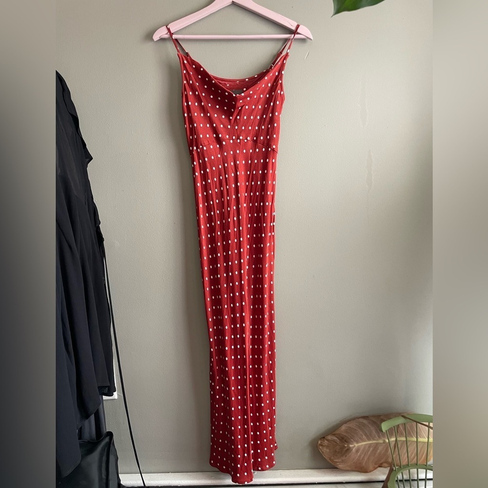 Anthropologie Red and White Polka Dot Dress